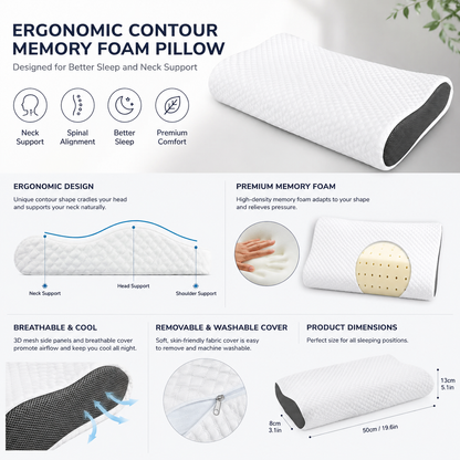 Ziorelli™ Ergonomic Memory Foam Pillow
